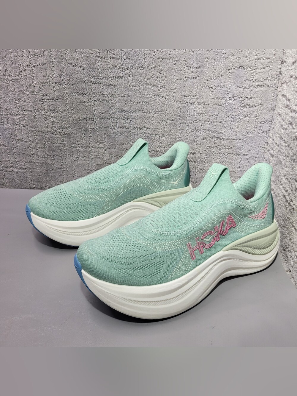 Hoka One Skyward Laceless Womens Size US 8.5B Jadeite Sea glass Recovery Shoes. - Picture 8 of 13